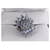 Sterling Silver Blue Topaz Dinner Ring