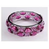 Large Pink Topaz Bangle Bracelet