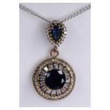Sapphire Sterling Silver Necklace