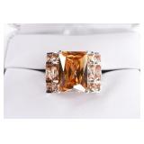 Sterling Silver Morganite Ring