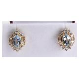 3.02cttw Genuine Swiss Blue Topaz Earrings