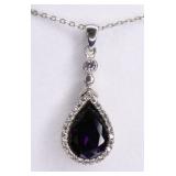 4ct Amethyst Sterling Silver Necklace
