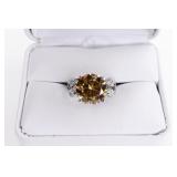 Sterling Silver Citrine & White Sapphire Ring