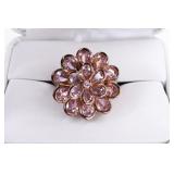 Sterling Silver Rose Gold Wash Pink Sapphire Ring