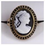 Sterling Cameo Dinner Ring