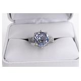 Sterling Silver White Sapphire Ring