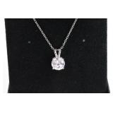 2ct Brilliant White Sapphire Sterling Necklace