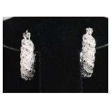 Pair of Diamond Hoop Earrings