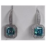 3.02 Alaskan Teal Sapphire Earrings