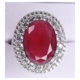 8.12ct Ruby Sterling Silver Ring