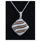 Diamond Sterling Pendant Necklace