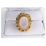 Gold Plated Sterling Silver Mother Of Pearl Ring