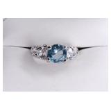 Sterling Silver Blue Topaz Dinner Ring