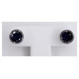 Round Cut Sapphire Earrings