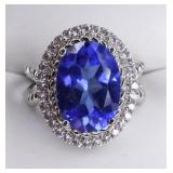 Harry Winston Style 5ct Tanazanite Dinner Ring