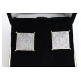 Sterling Silver 1.25cttw Genuine Diamond Earrings