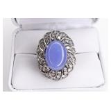 Sterling Silver Purple Jade Ring