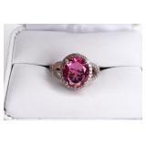 Sterling Silver Ruby Dinner Ring