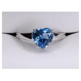 Blue Topaz Sterling Sweetheart Ring