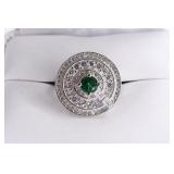 Sterling Silver White Sapphire Sundial Ring