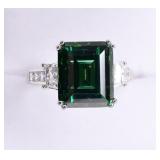 4.25ct Aztec Emerald Sterling Silver Dinner Ring