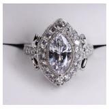 Flawless White Sapphire Dinner Ring