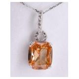 3 ct.  Butterscotch Morganite Necklace