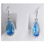 3.88cttw Teardrop Sapphire Earrings