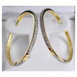 Large diamond hoop earrings
