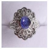 1.6cttw Genuine Tanzanite Sterling Silver Ring