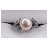 Pearl Sterling Dinner Ring