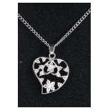 White Sapphire Heart Necklace