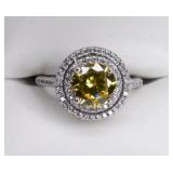 Canary Yellow Topaz Dinner Sterling Silver Ring