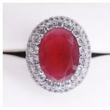 6.55 Ruby Sterling Dinner Ring