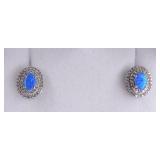 Blue Opal Dinner Earrings