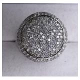 White Sapphire Pave Sterling Silver Ring