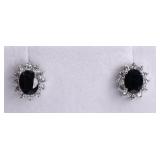 Onyx and White Topaz Earrings