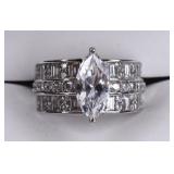 Marquis Cut 3.82 White Sapphire Dinner Ring