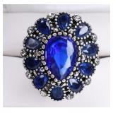9.12cttw Sapphire Dinner Ring