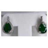 Pear Cut 3 ct Emerald Earrings