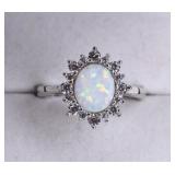 Opal Sterling Silver Dinner Ring