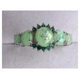 Green Opal and Emerald Dinner Ring