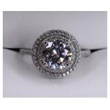 Round Cut 2.8ct White Sapphire Sterling Ring
