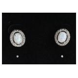 Pair of Oval Cut Opal Earrings