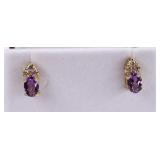 Amethyst and White Topaz Dinner Earrings