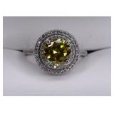 Canary Yellow Topaz Sterling Dinner Ring