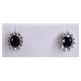 Onyx and White Sapphire Earrings