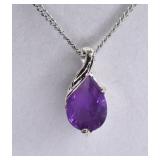 Pear Cut Amethyst Necklace