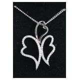 White Topaz Sterling Silver Butterfly Necklace