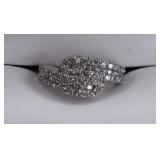 White Topaz Sterling Silver Evening Ring